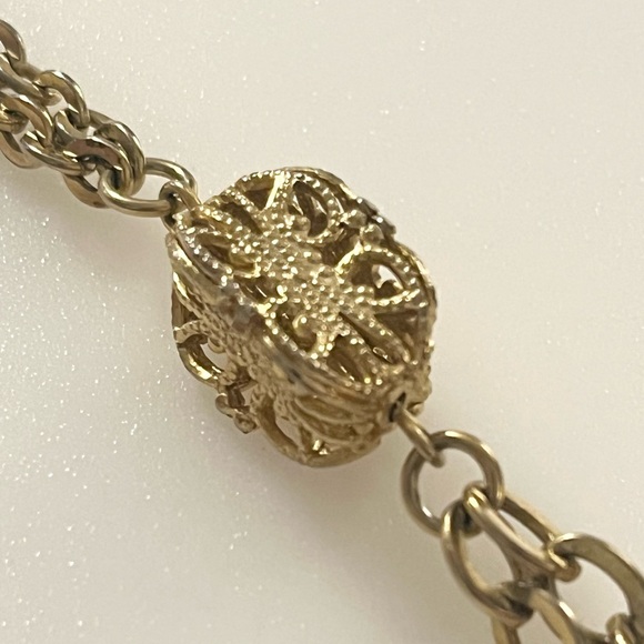 Vintage Emmons Gold Tone Tassel Pendant Chain Necklace - Picture 6 of 16
